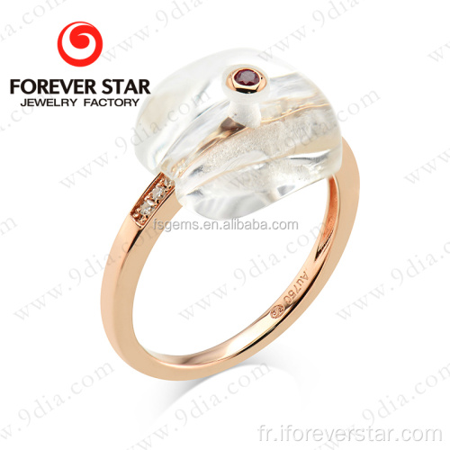 Bague en or 16K avec designs en or rose